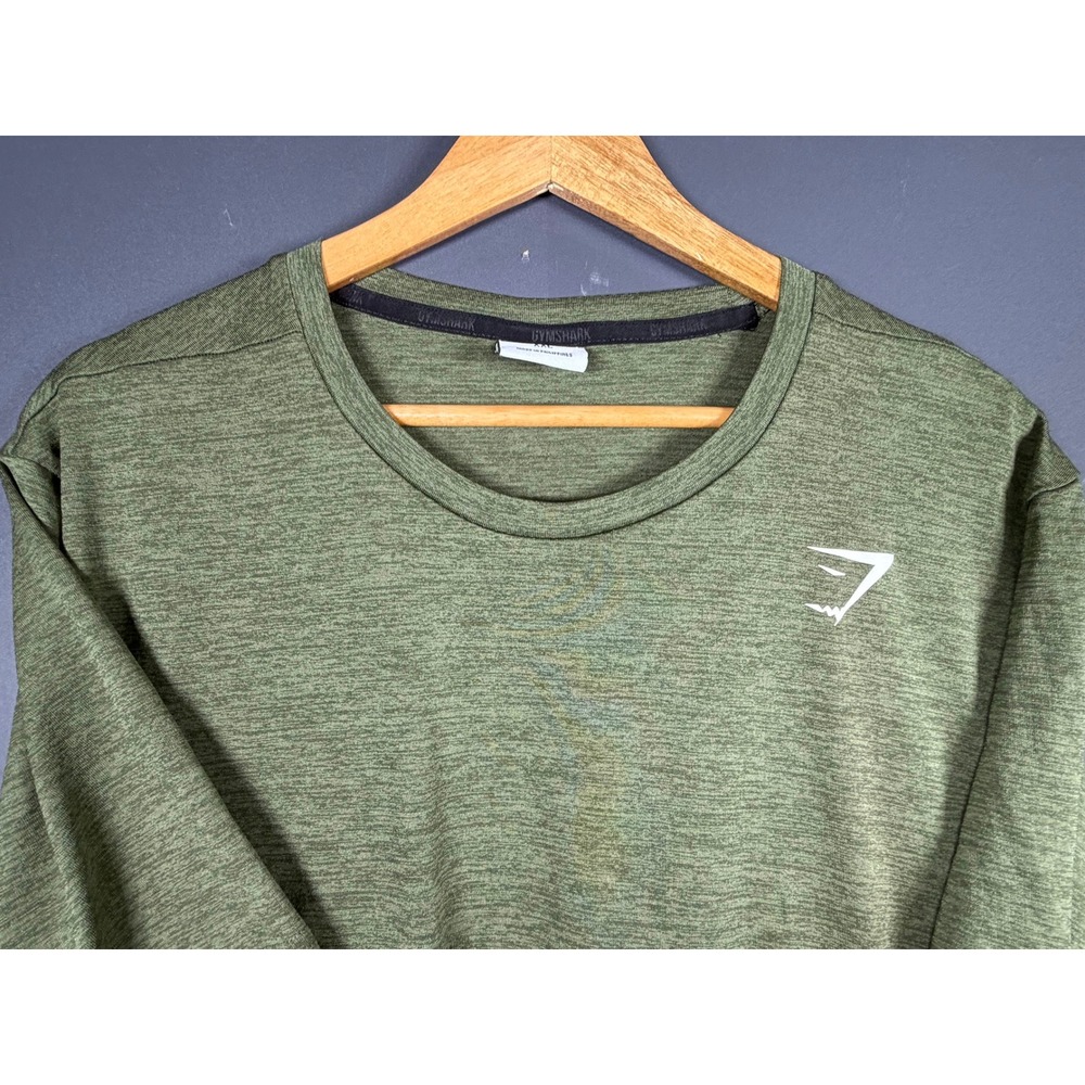 Gymshark Mens XXL Olive Green Heather Short Sleeve Activewear Training T-Shirt